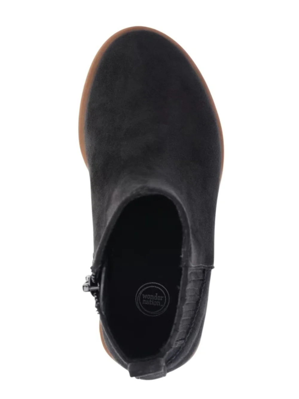 🍒♡wonder nation Black Ankle Chelsea Boot with Tan Sole